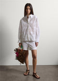 Beyaz Pamuk Broderie Anglaise Oversize Gömlek