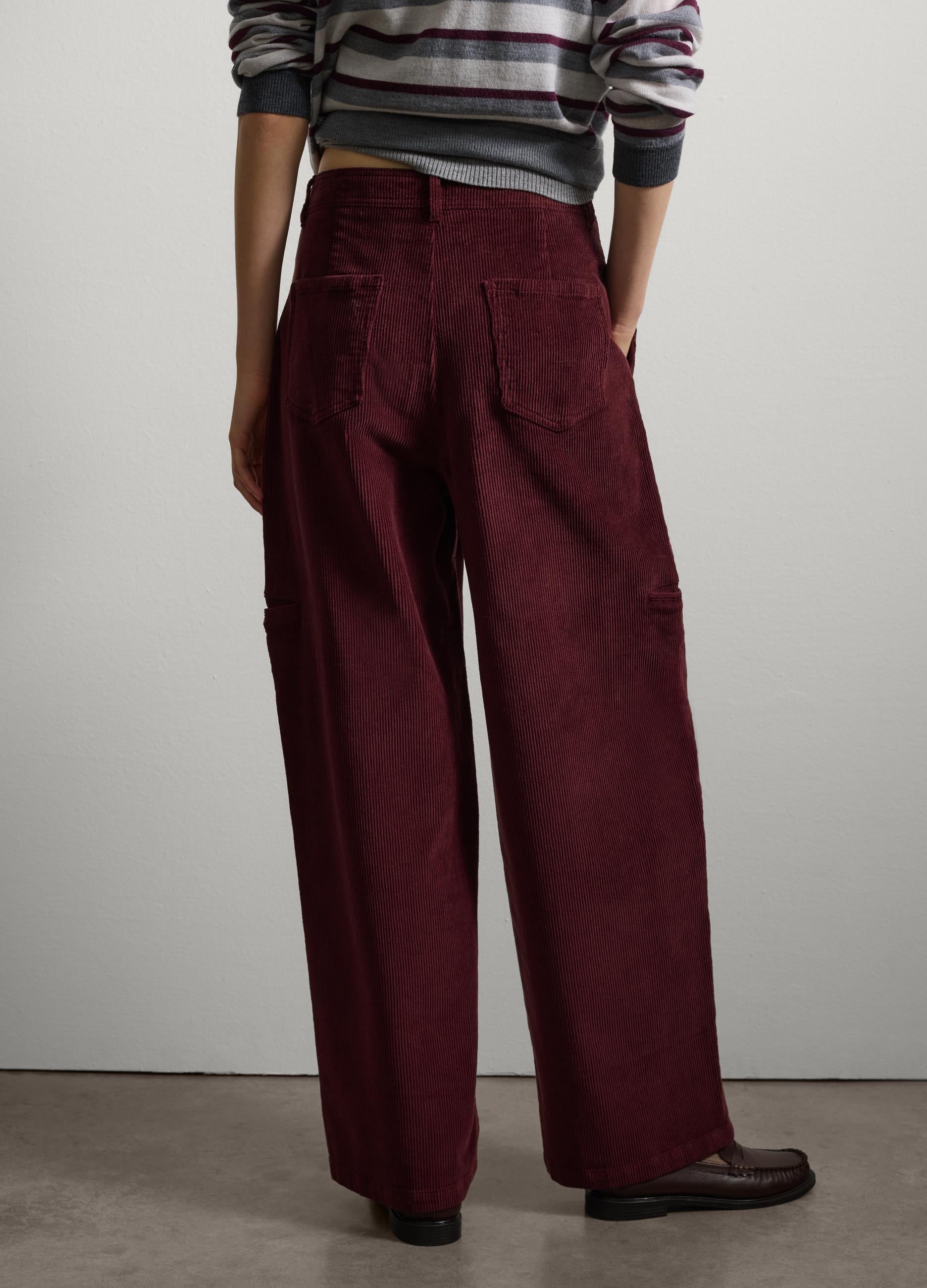 Bordo Kadife Pantolon