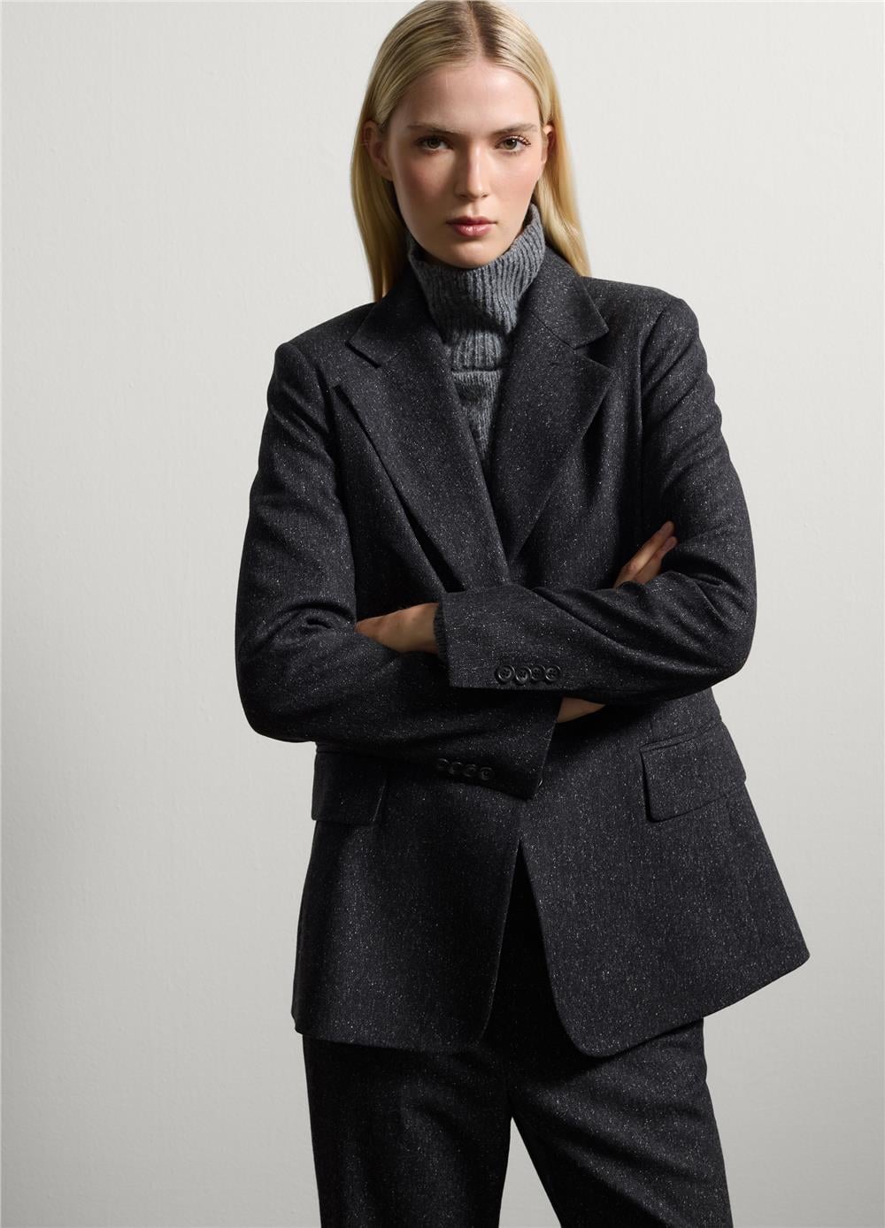 Düz Kesim Blazer Ceket