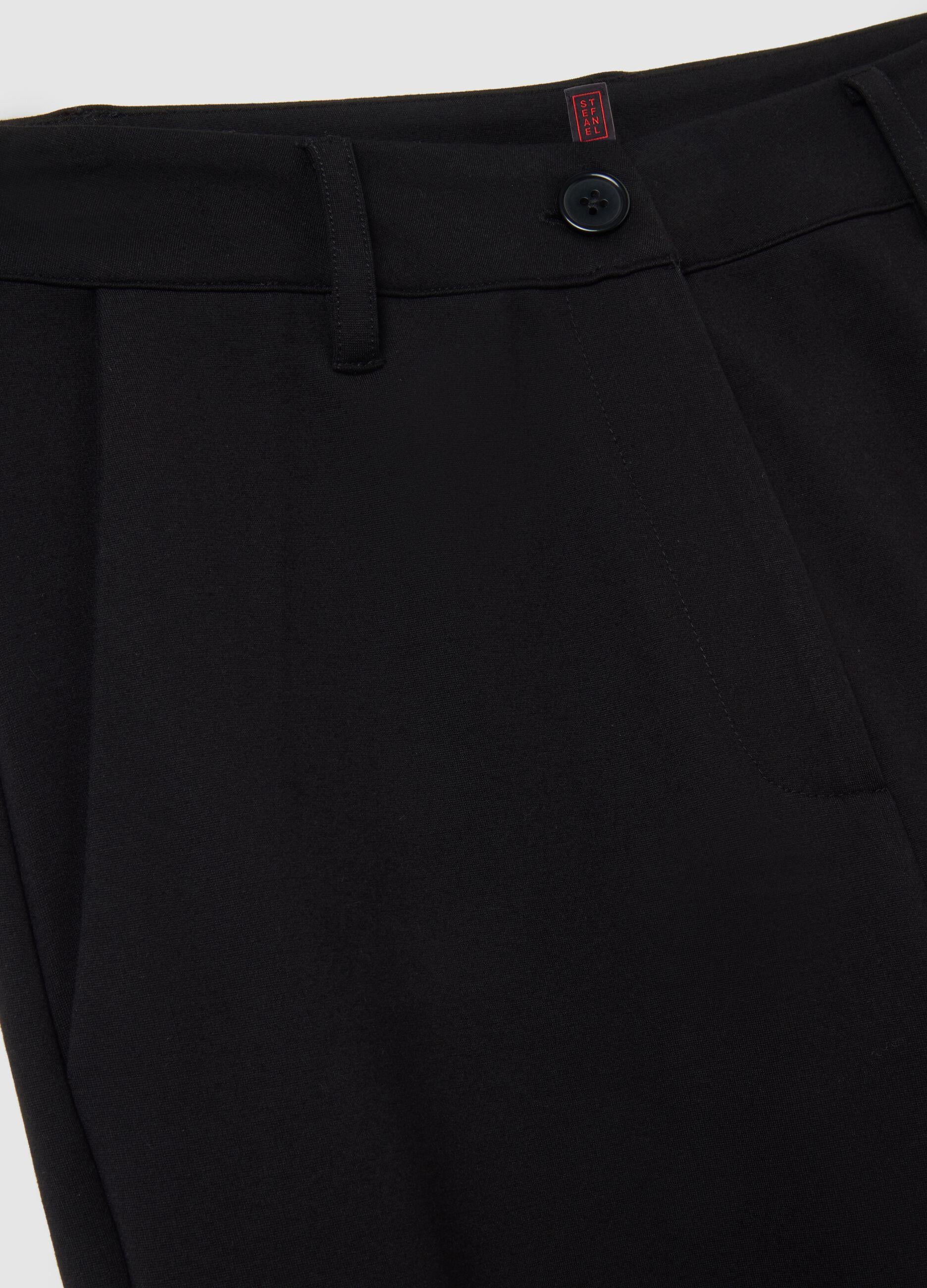 Düz Paçalı Streç Kumaş Pantolon