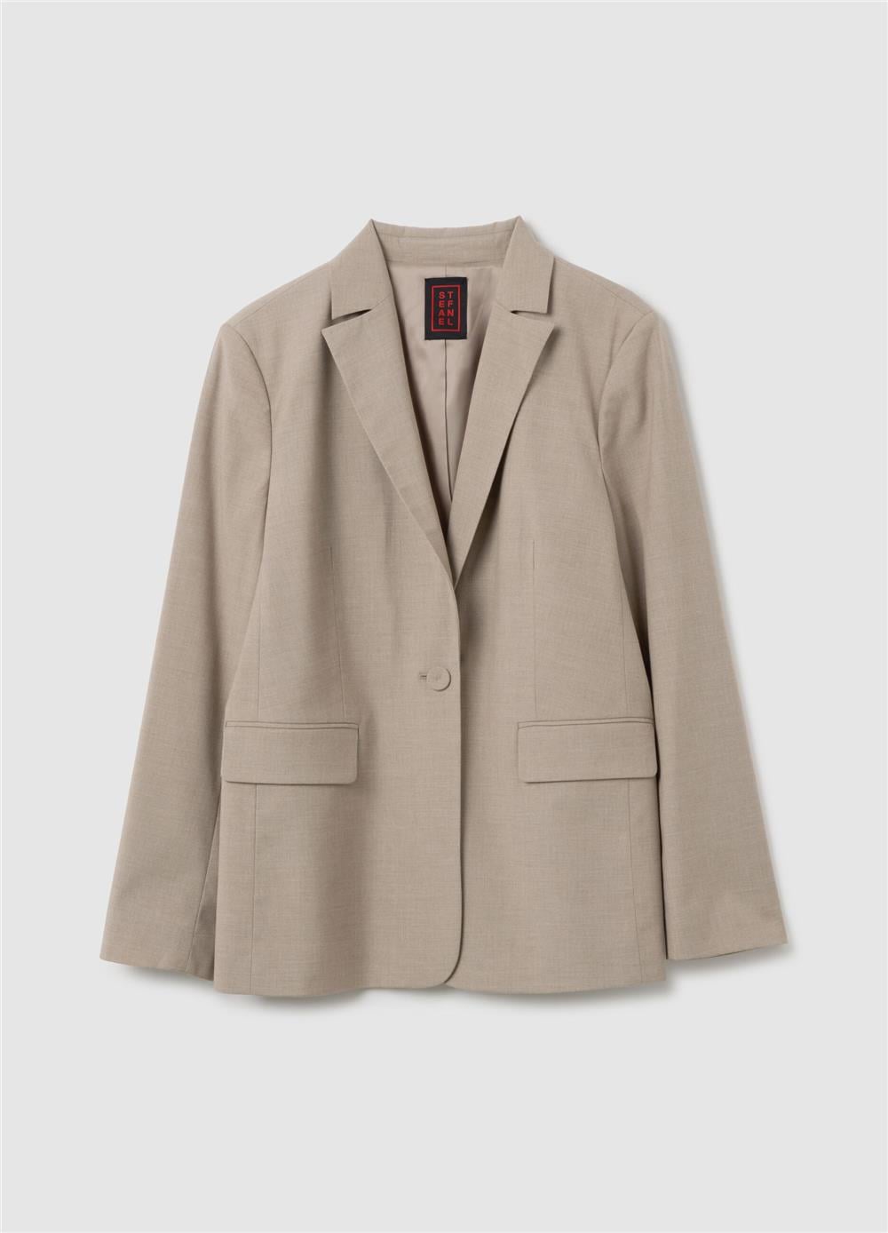 Esnek Kumaş Dar Kesim Blazer Ceket