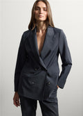 Gri yün karışımlı oversize blazer ceket