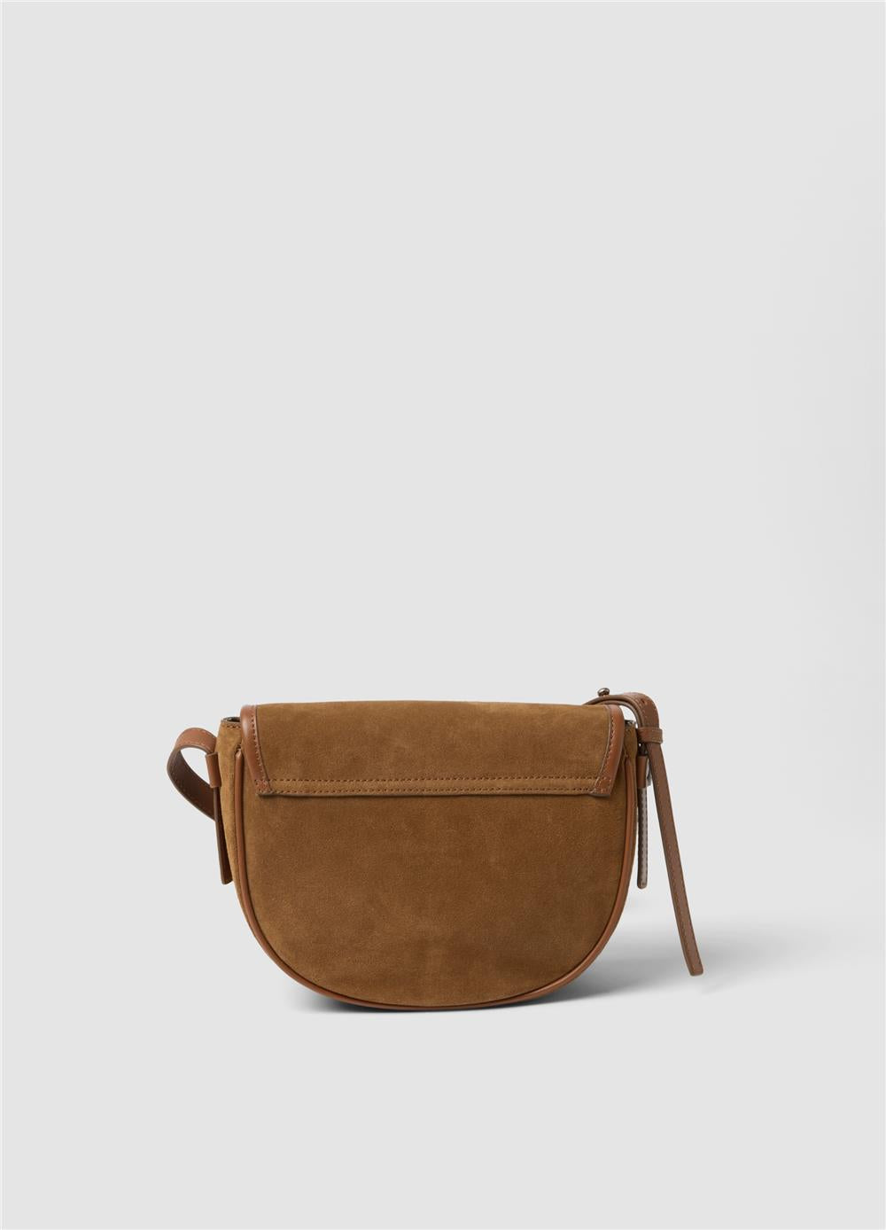 Kahverengi Hakiki Süet Deri Omuz Çantası