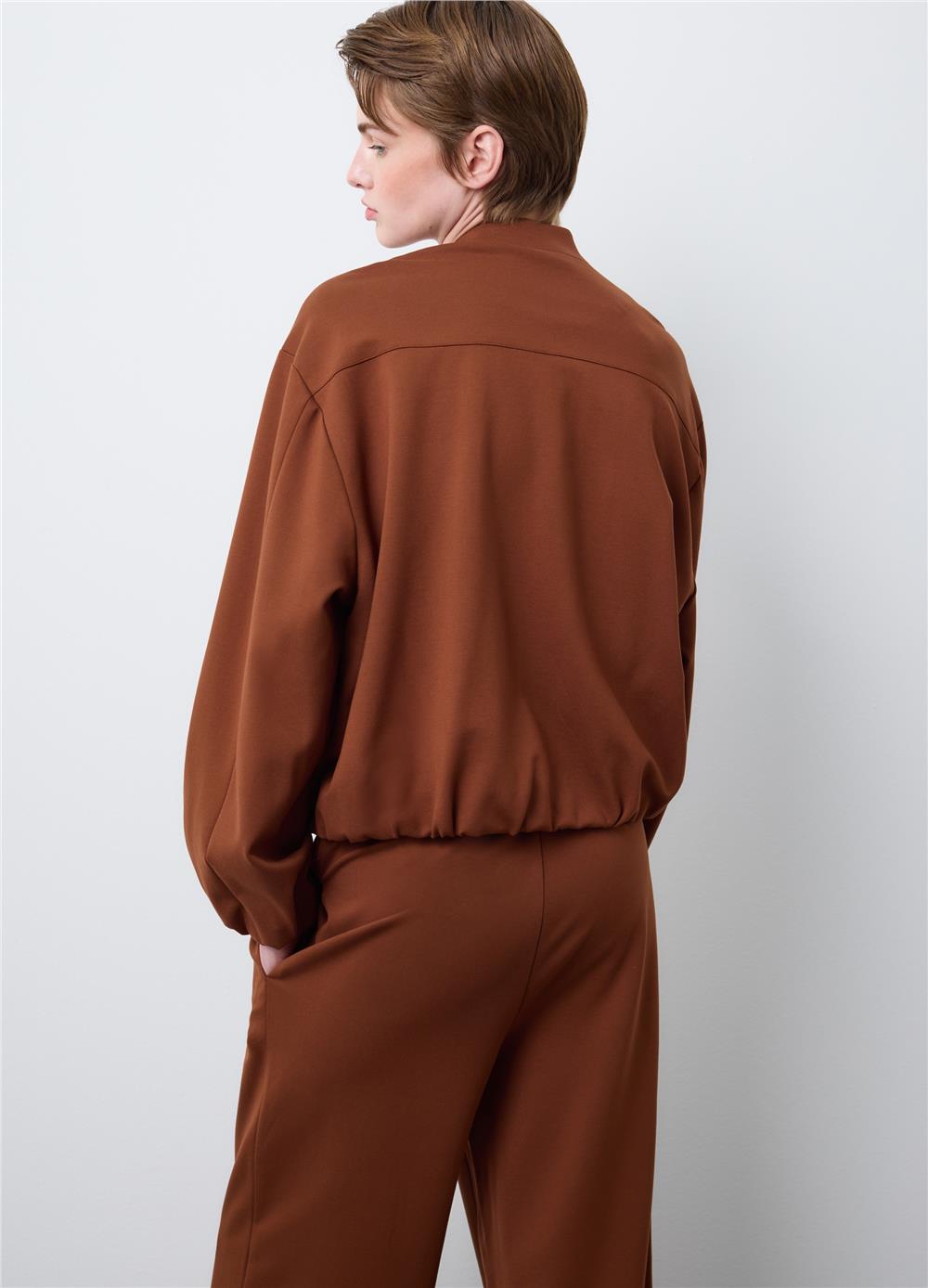 Kahverengi Viskon Regular Fit Blazer