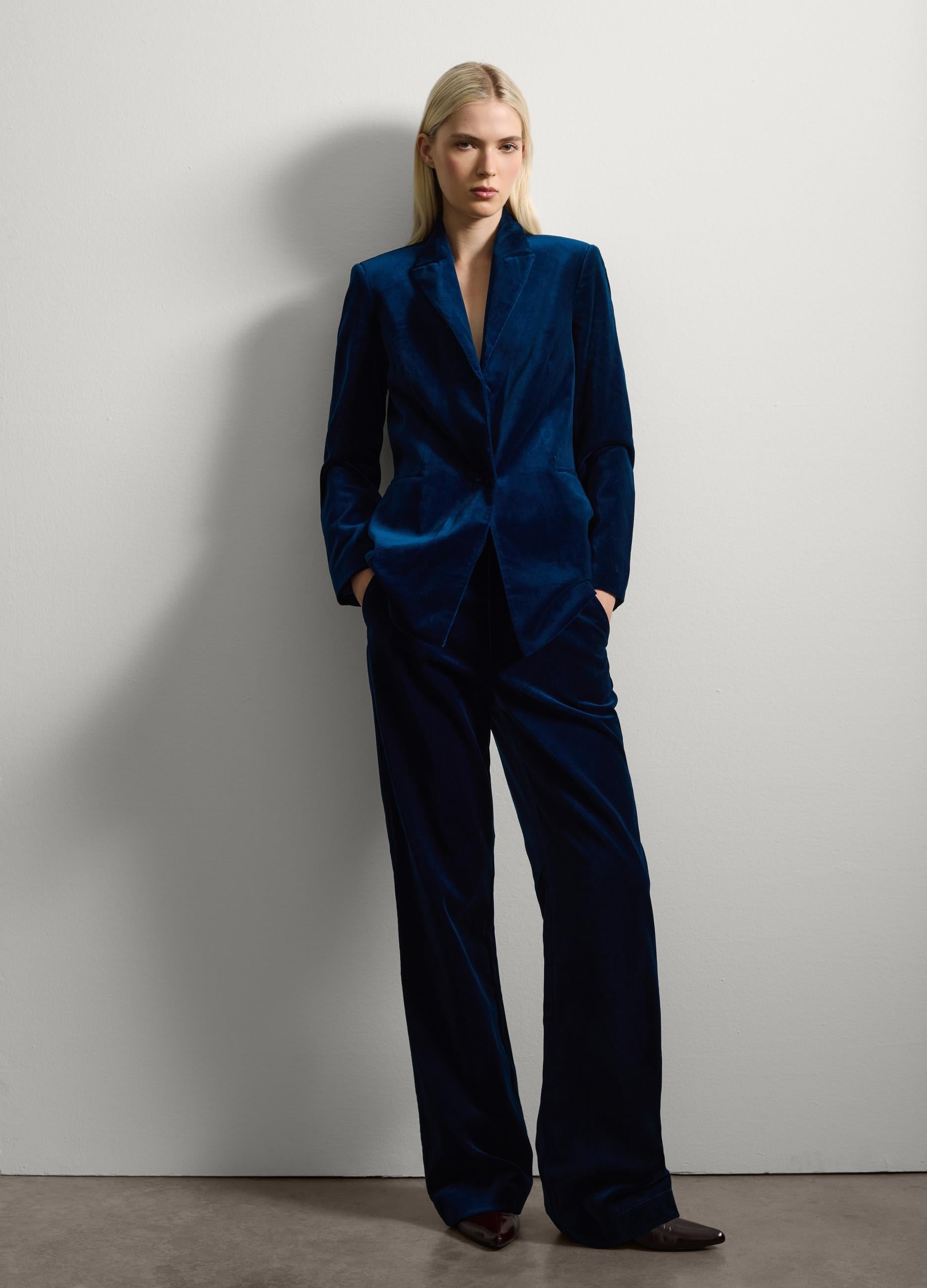 Mavi Pamuklu Blazer