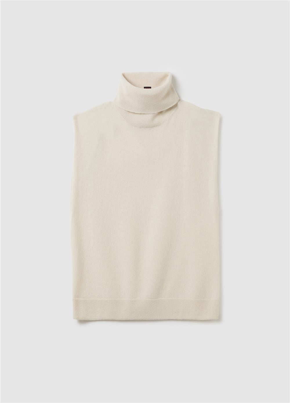 Oversize Bej Yün Balıkçı Yaka Kazak