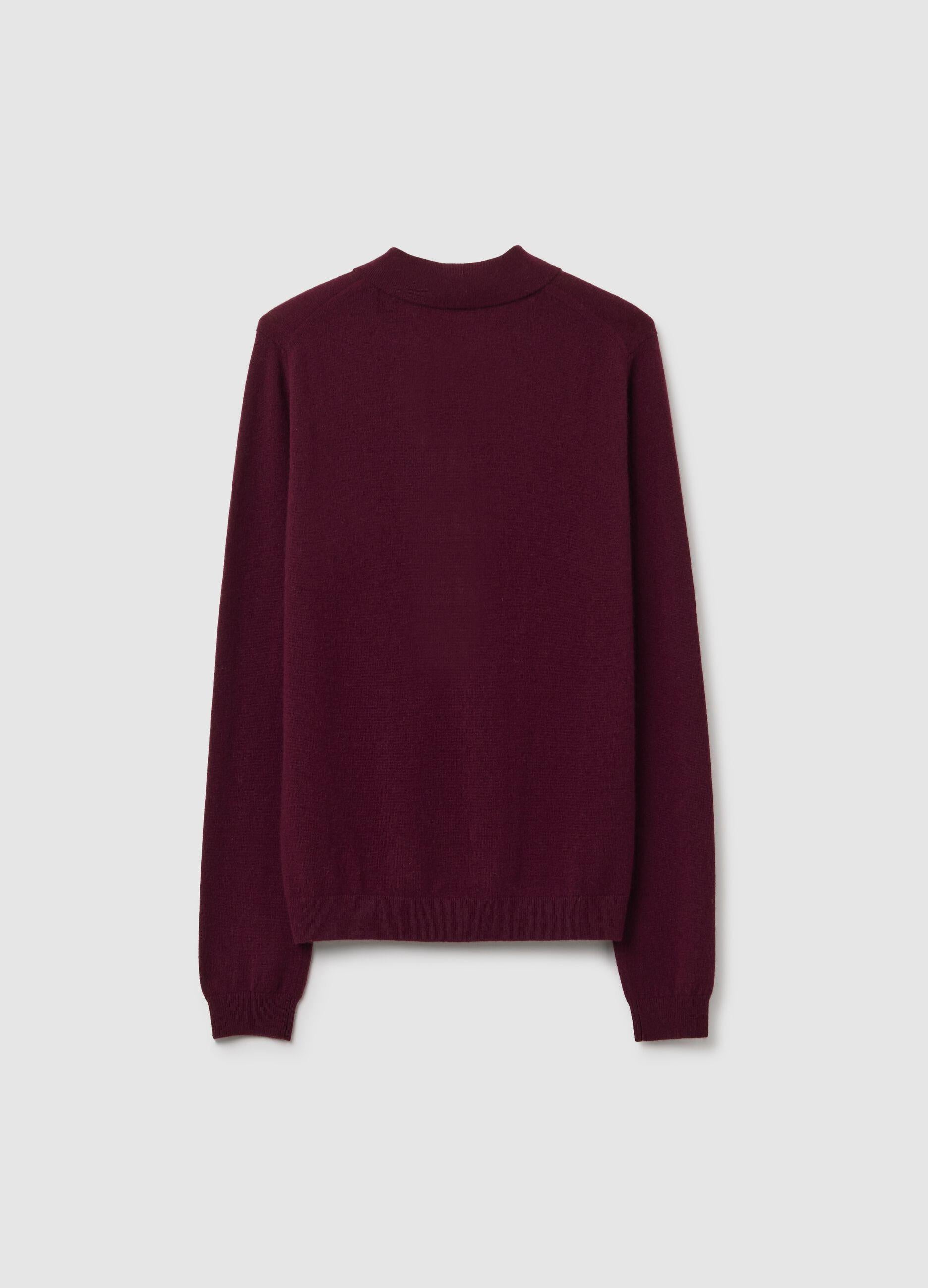 Oversize Bordo Saf Kaşmir Kazak