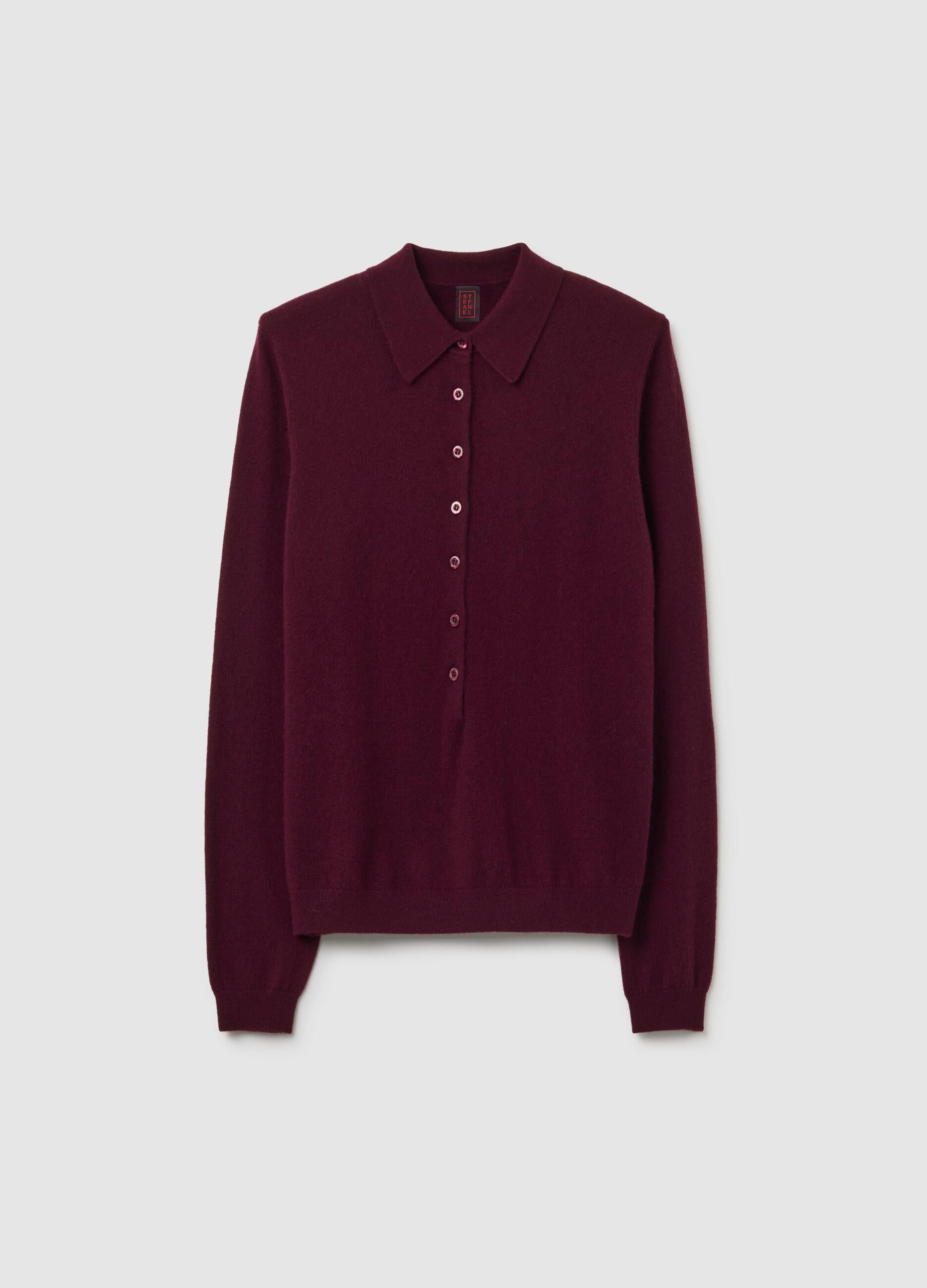 Oversize Bordo Saf Kaşmir Kazak