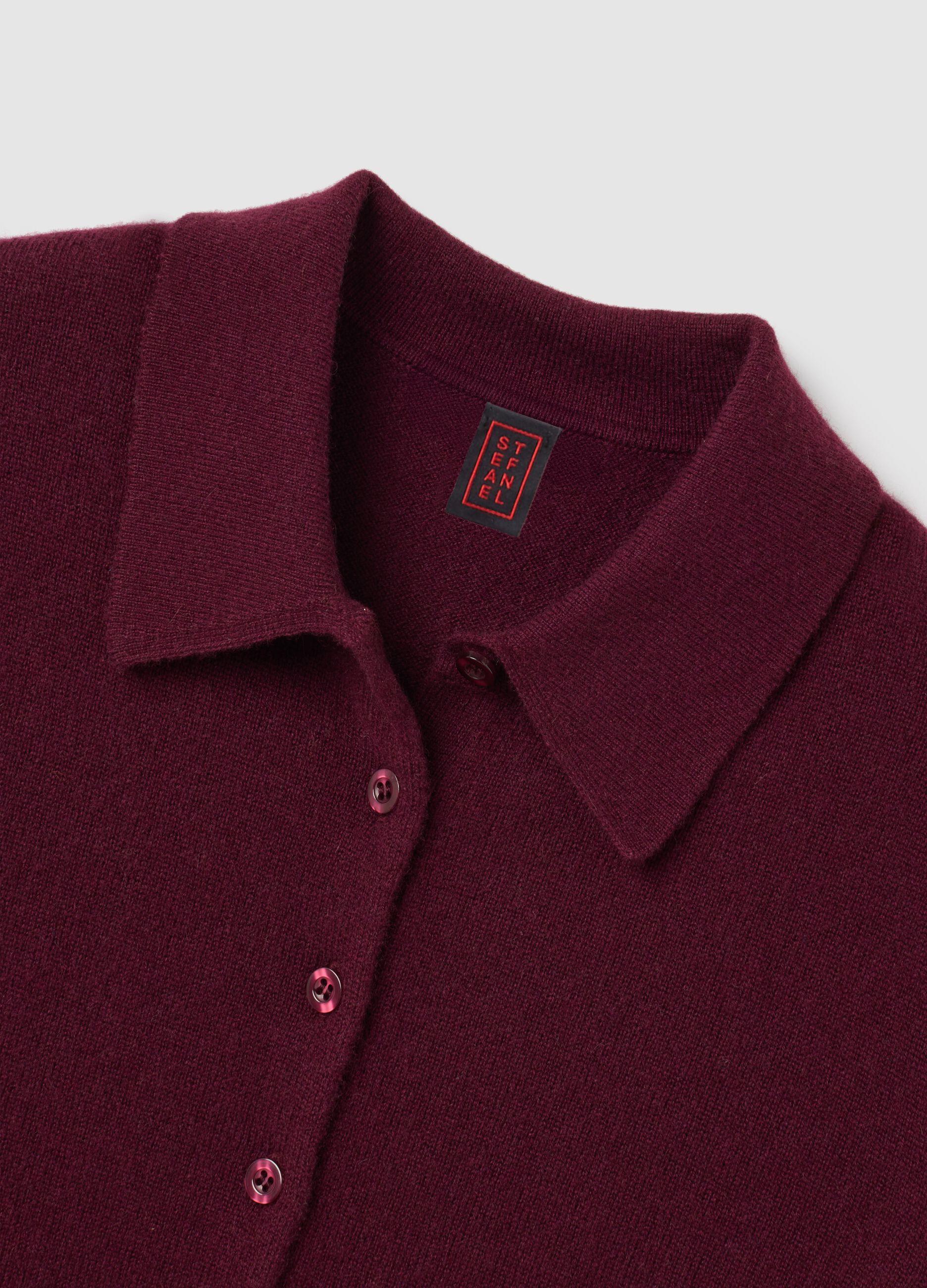 Oversize Bordo Saf Kaşmir Kazak