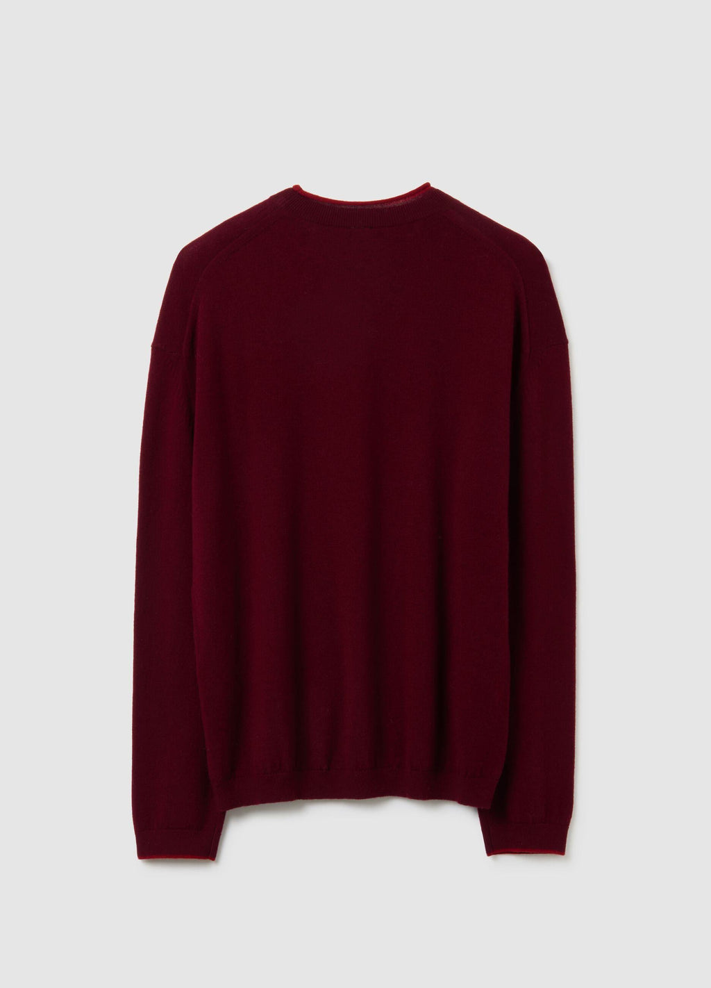 Bordo Oversize Saf Yün Kazak