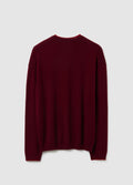 Bordo Oversize Saf Yün Kazak