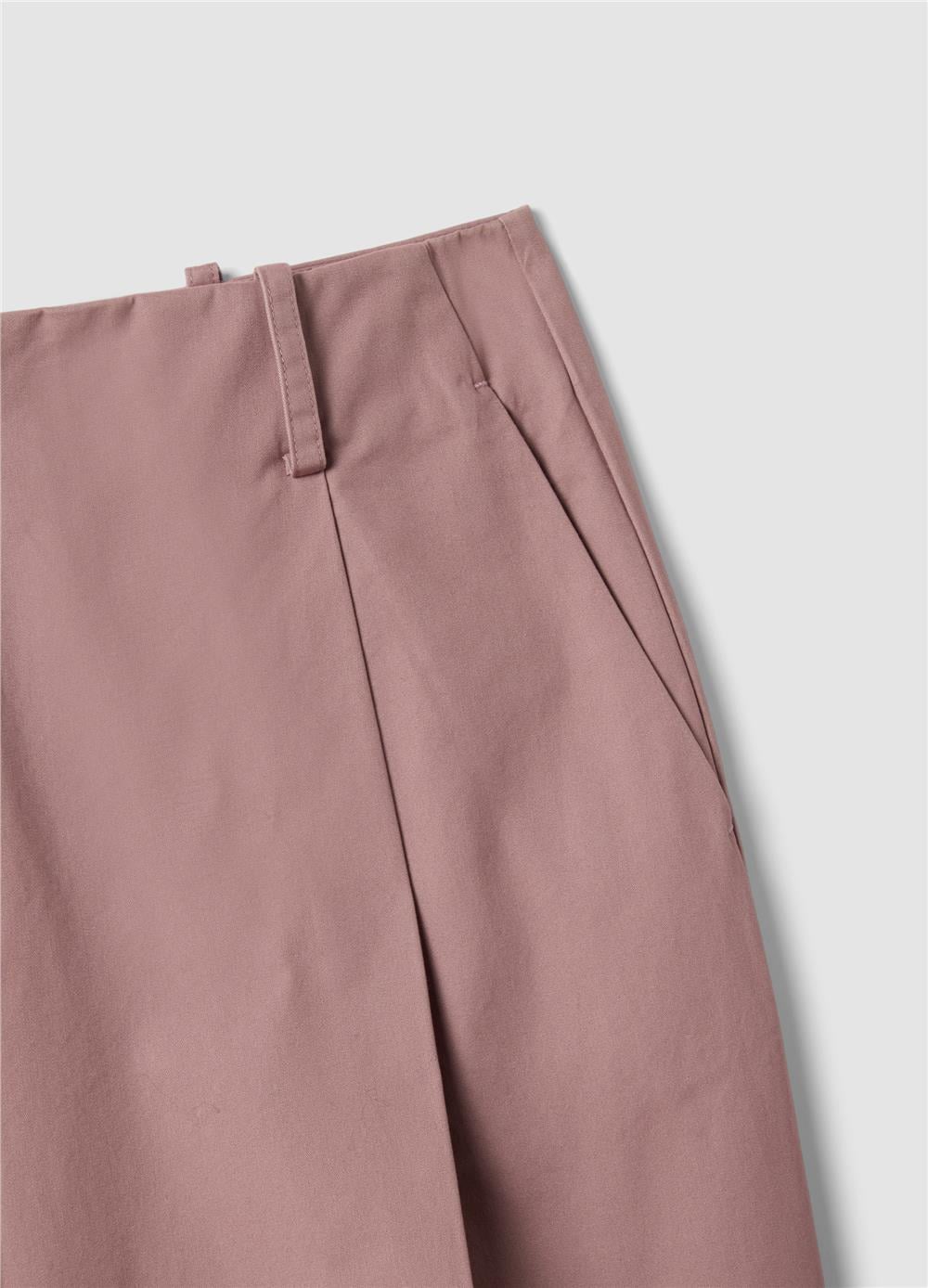 Pembe Saf Pamuk Bol Paçalı Pantolon