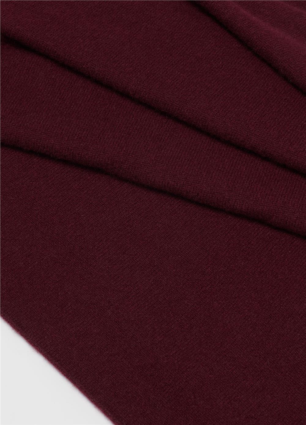 Bordo Saf Kaşmir Atkı