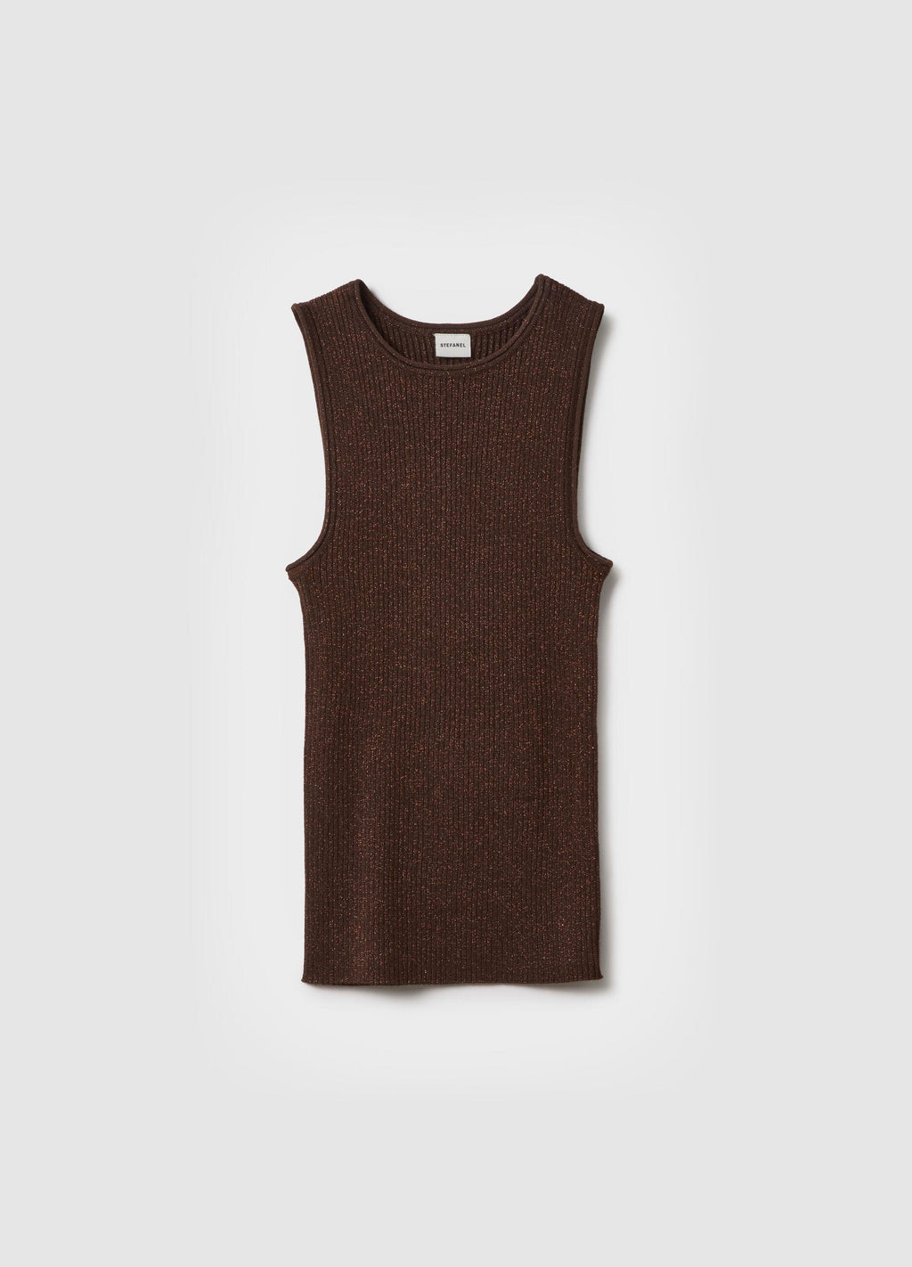Slim Fit Işıltılı Kahverengi Viskon Karışımlı Üst