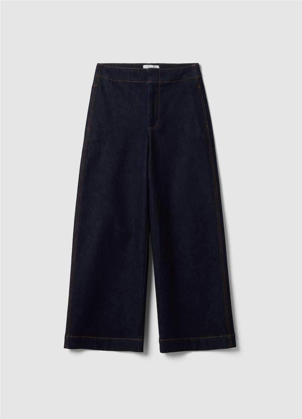 Stretch Pamuklu Denim Mavi Straight Fit Pantolon