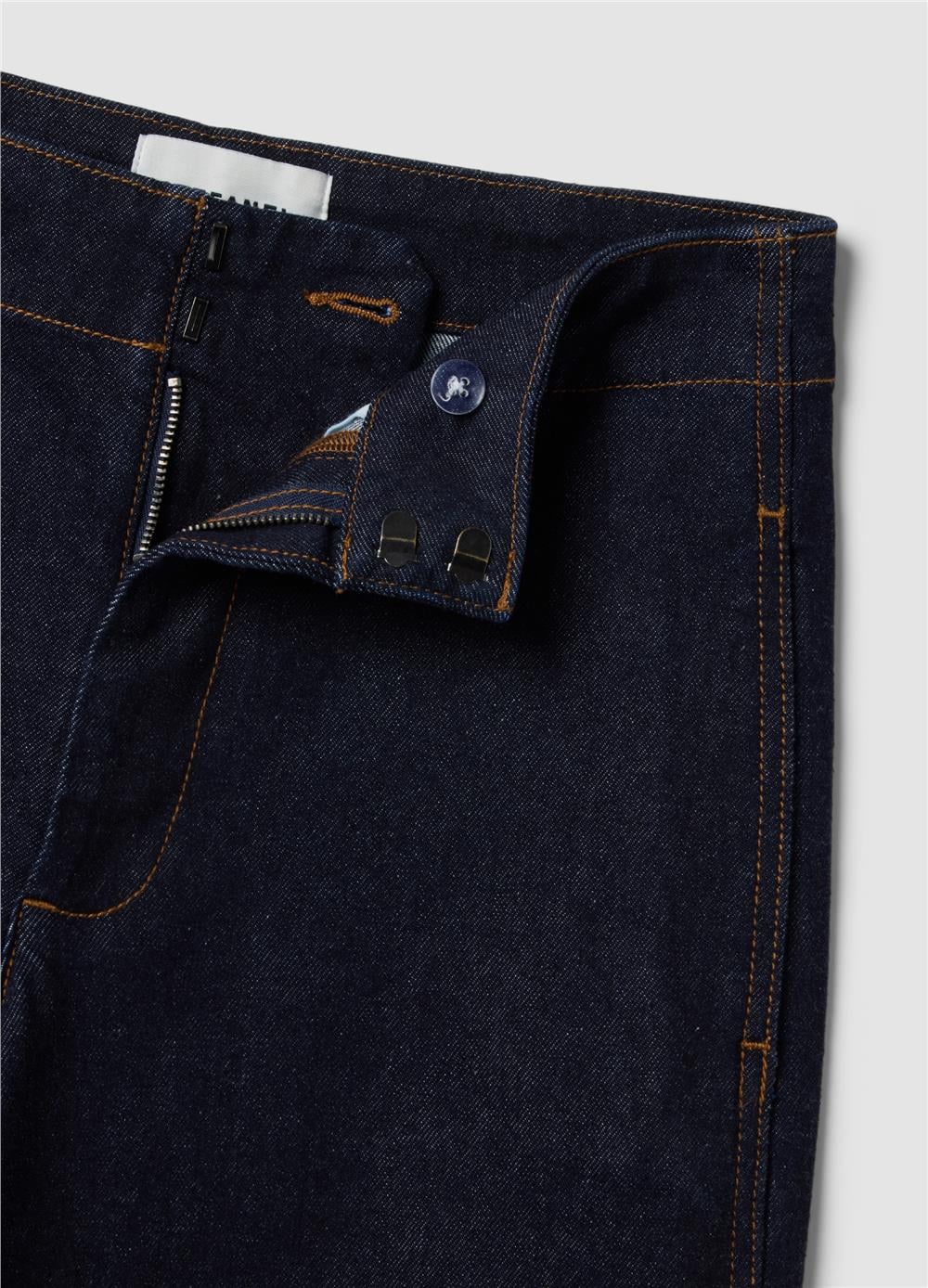 Stretch Pamuklu Denim Mavi Straight Fit Pantolon