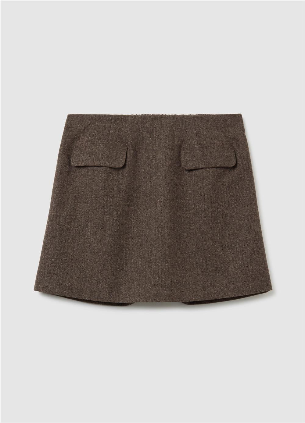 Tweed Kumaştan Düz Kesim Etek