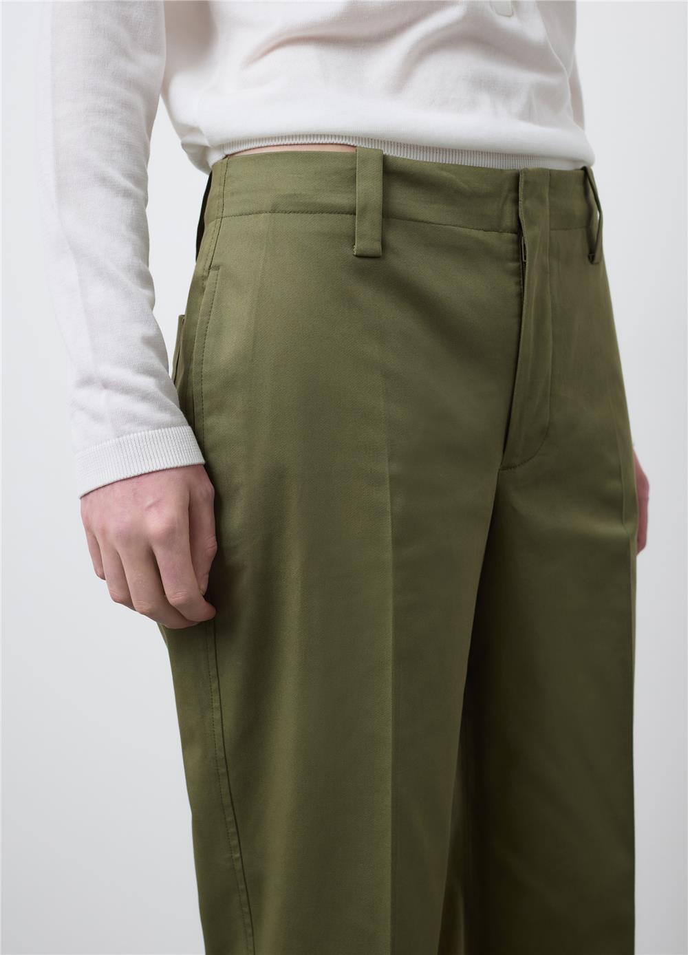 Yeşil Streç Gabardin Pantolon