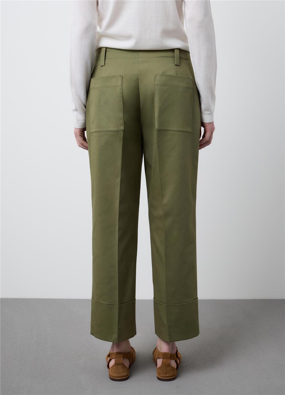 Yeşil Streç Gabardin Pantolon
