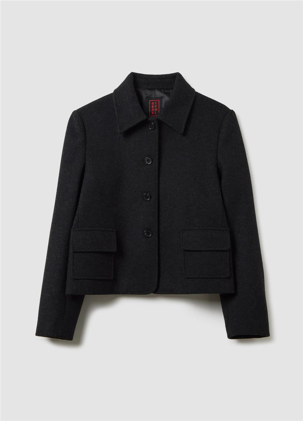 Yün Karışımlı Dar Kesim Blazer Ceket